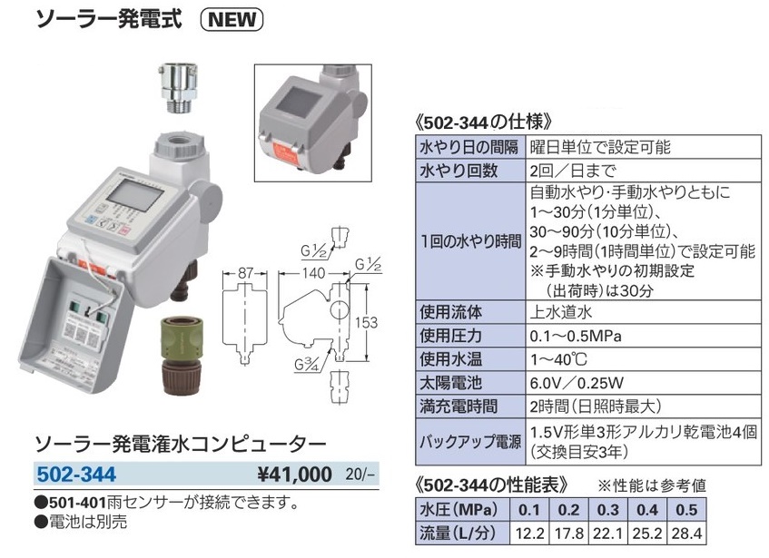 カクダイ 502-344 ソーラー発電潅水コンピューター KAKUDAI 在庫