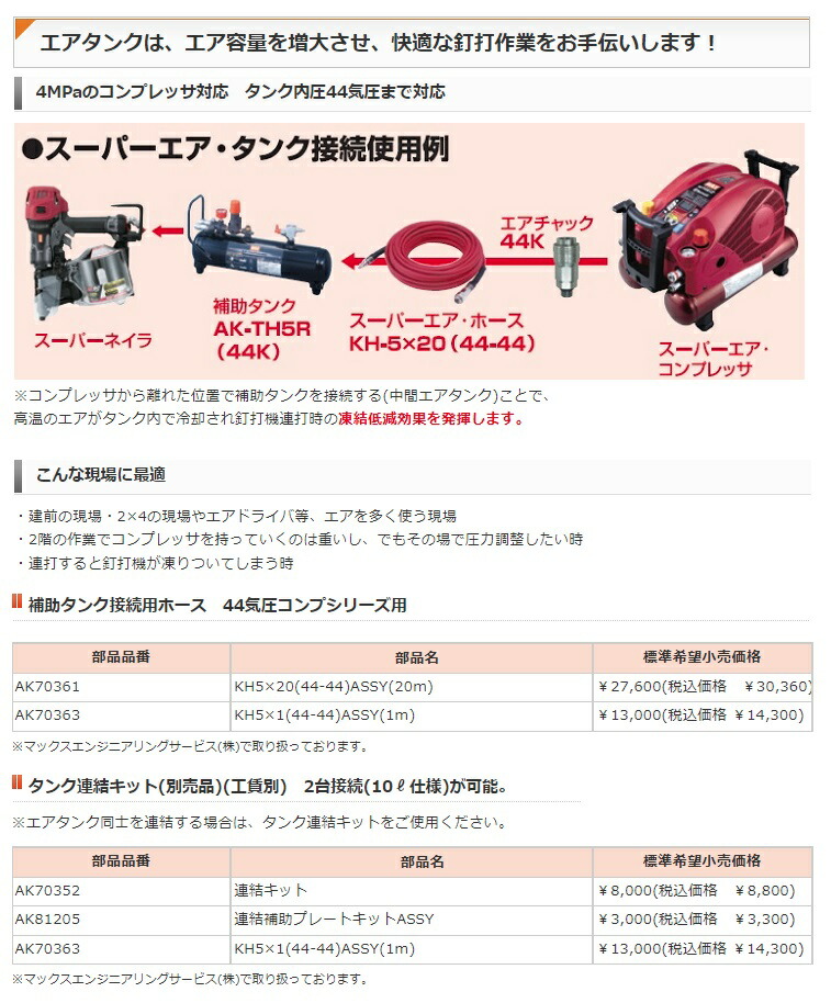 MAX マックス AK-TH5 高圧接続タンク【リライズ野田愛宕店】【店頭取引限定】【中古】IT3IRNOW73R4 マックス(MAX) 高圧補助タンク AK-TH5R スーパーダックスくん【川崎店