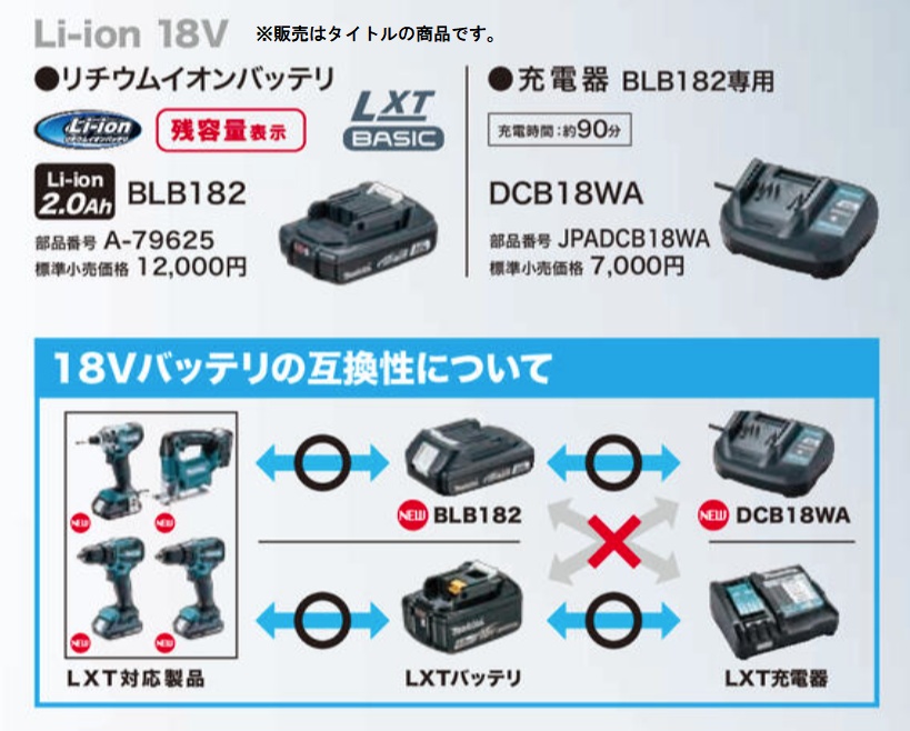 マキタ(makita) DCB18WA 充電器 BLB182専用充電器 正規品 18V対応 マキタ(makita) DCB18WA 充電器 BLB182専用充電器 正規品 18V対応