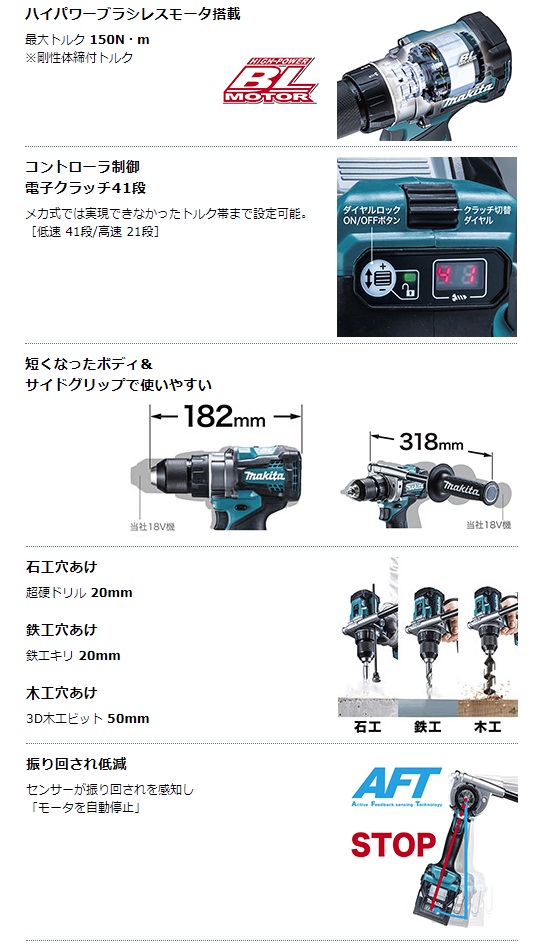 マキタ (マキタ) 充電式震動ドライバドリル HP001GZ 本体のみ 大 マキタ (マキタ) 充電式震動ドライバドリル HP001GZ 本体のみ 大