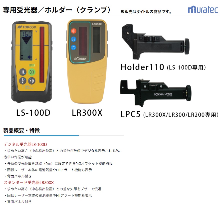 測量　受光器用　クランプ　(ホルダー) 測量　測量機械　ホルダー6型 ソキア 受光器ホルダー HOLDER-110 受光器LS-100D専用 ホルダー