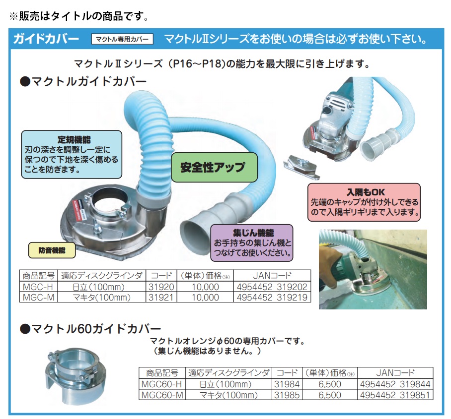 ツボ万 マクトルガイドカバー MGC-M コード31921 マクトル専用カバー 適用ディスクグラインダ: マキタ100mm _ :MGC-M:カナジン  2号店 - 通販 - Yahoo!ショッピング