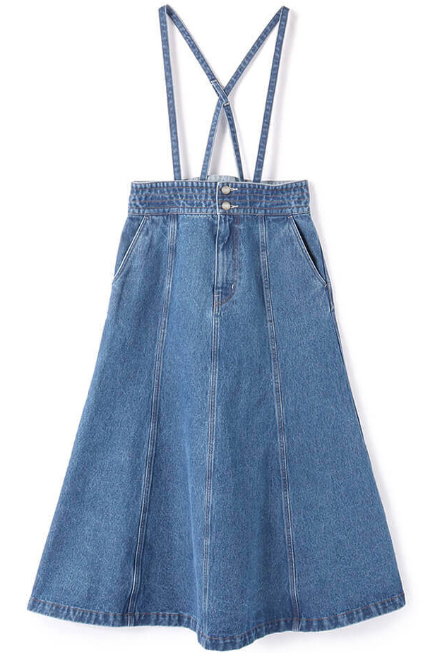 セール CHUMS チャムス Suspenders Denim Skirt サスペンダーズ デニム