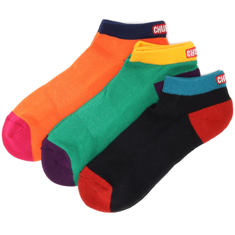 CHUMS チャムス 靴下 3P Logo Color Blocked Ankle Socks ロゴ...
