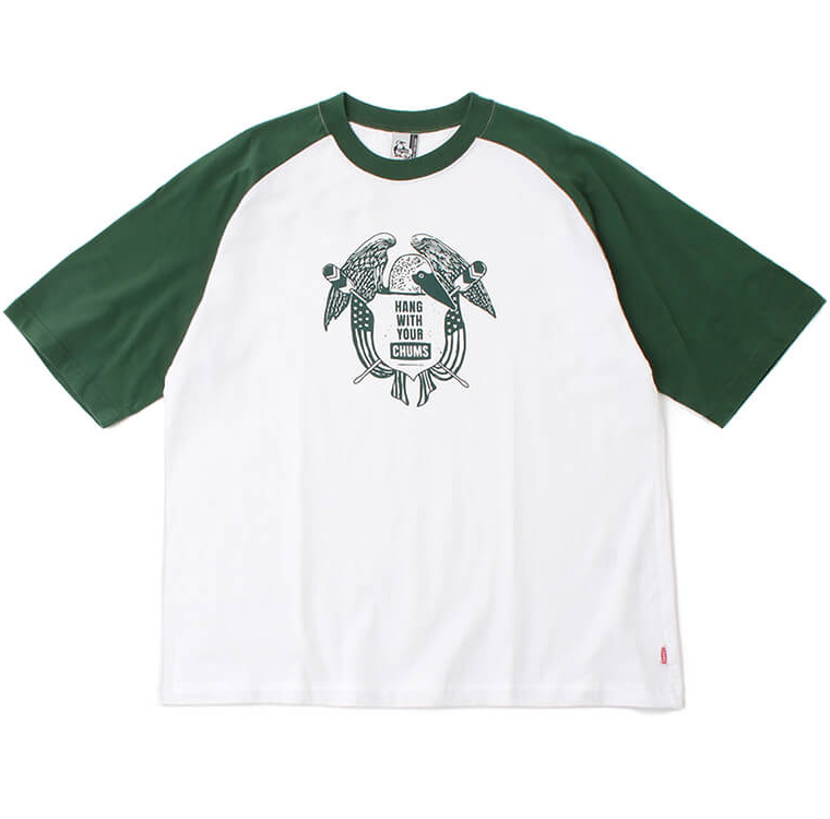 セール チャムス CHUMS 半袖 Oversized Chumley Crue Ragran T-Shirt オーバーサイズド チャムリークルー  ラグランTシャツ