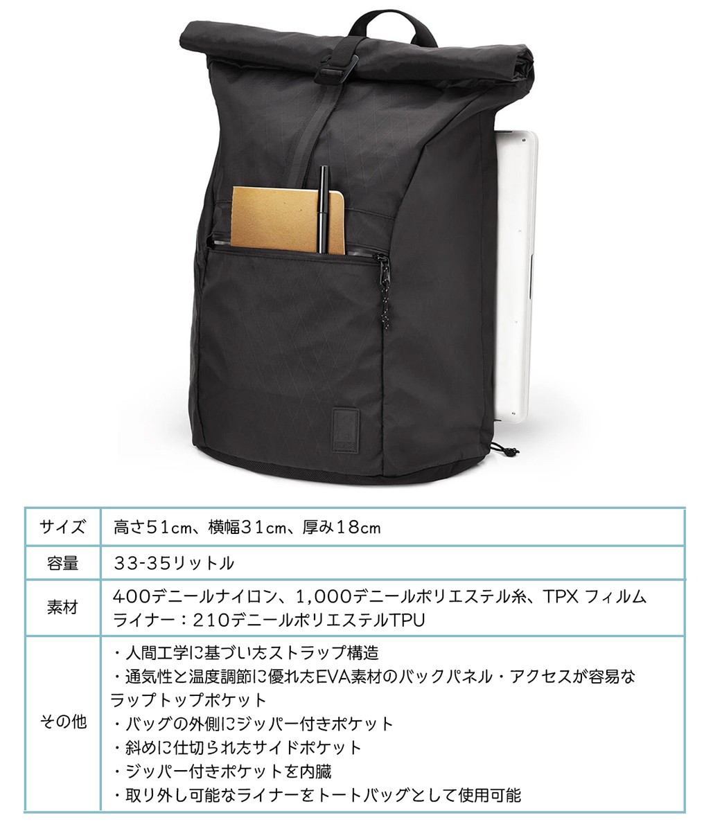 バックパック CHROME クローム BLCKCHRM YALTA 3.0 BACKPACK ブラック