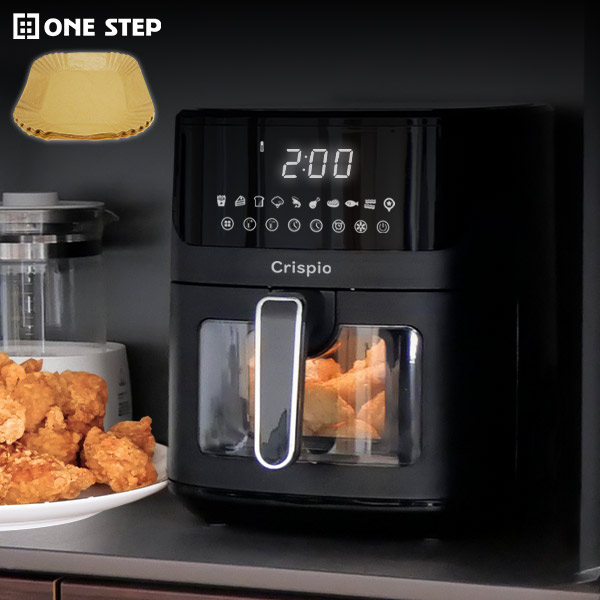 ONE STEP エアフライヤー 6.3L ノンフライヤー 大容量 レシピ本付き 紙
