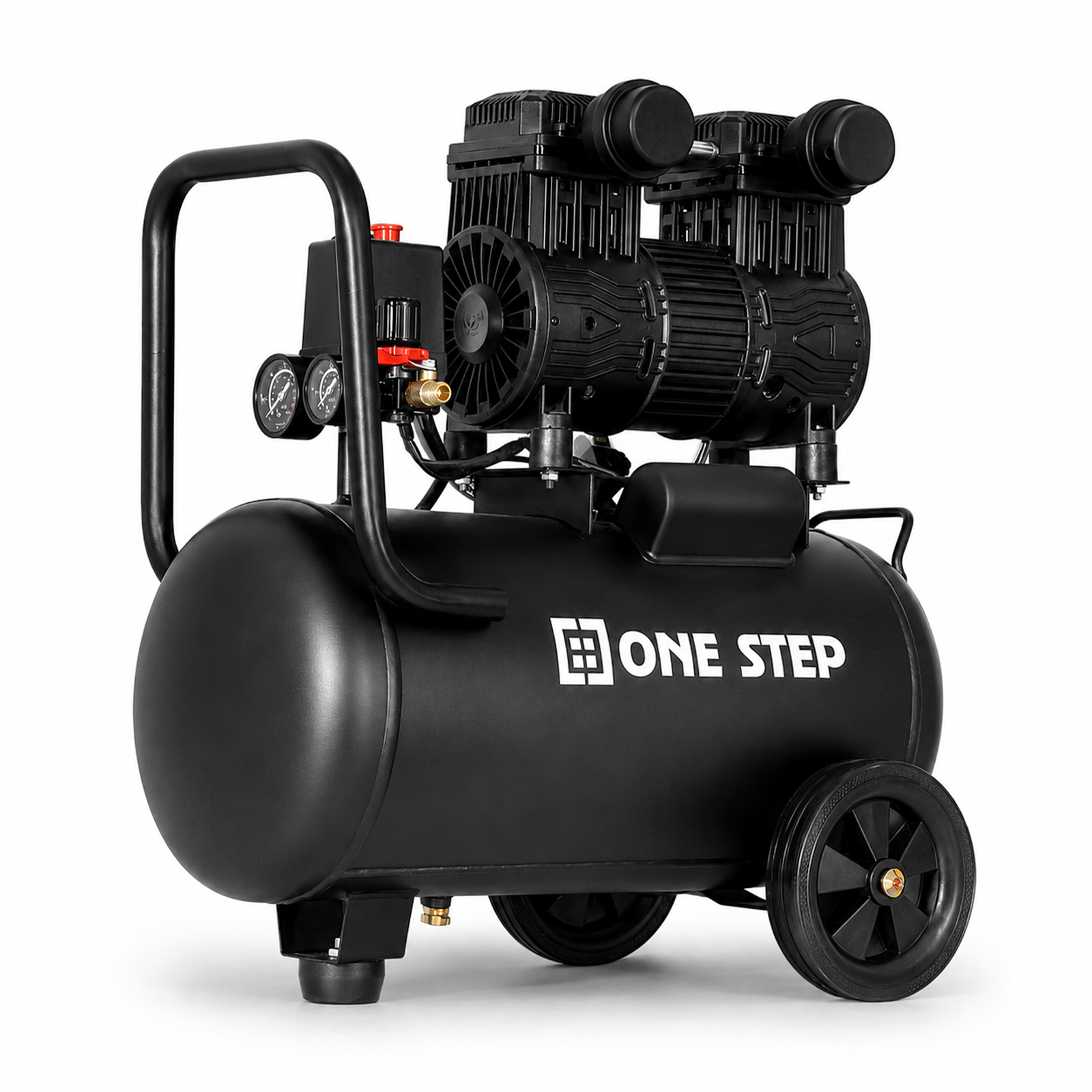 エアーコンプレッサー 静音 100v 小型 30L ブラック 2227 ONE STEP エアコンプレッサー 100v 静音 30l オイルレス 軽量 小型