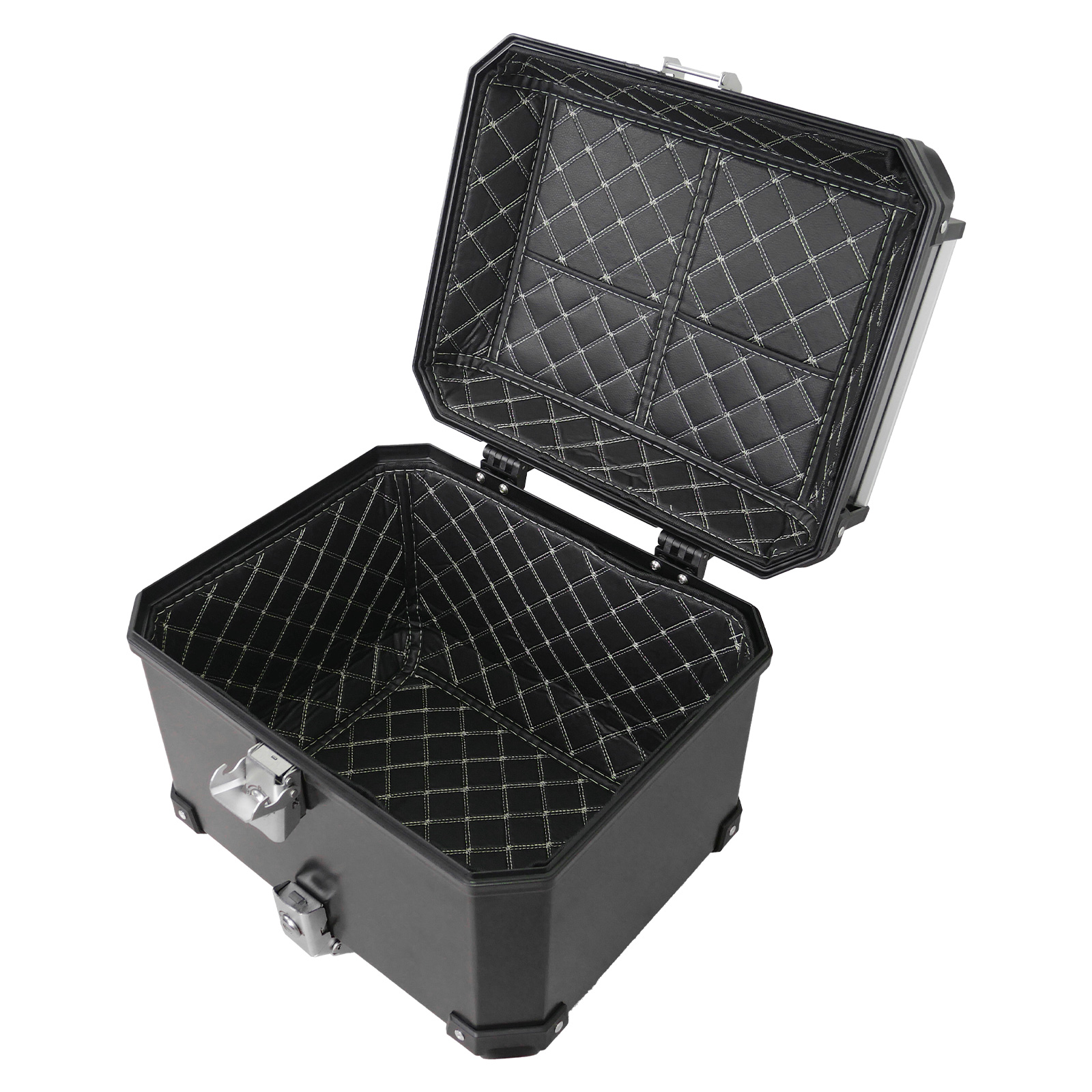 【引取先が決まりました】バイク用リアBOXプロユース　約47×47×35cm バイクリアボックス 47L バックレスト付 バイク用 リアボックス トップ