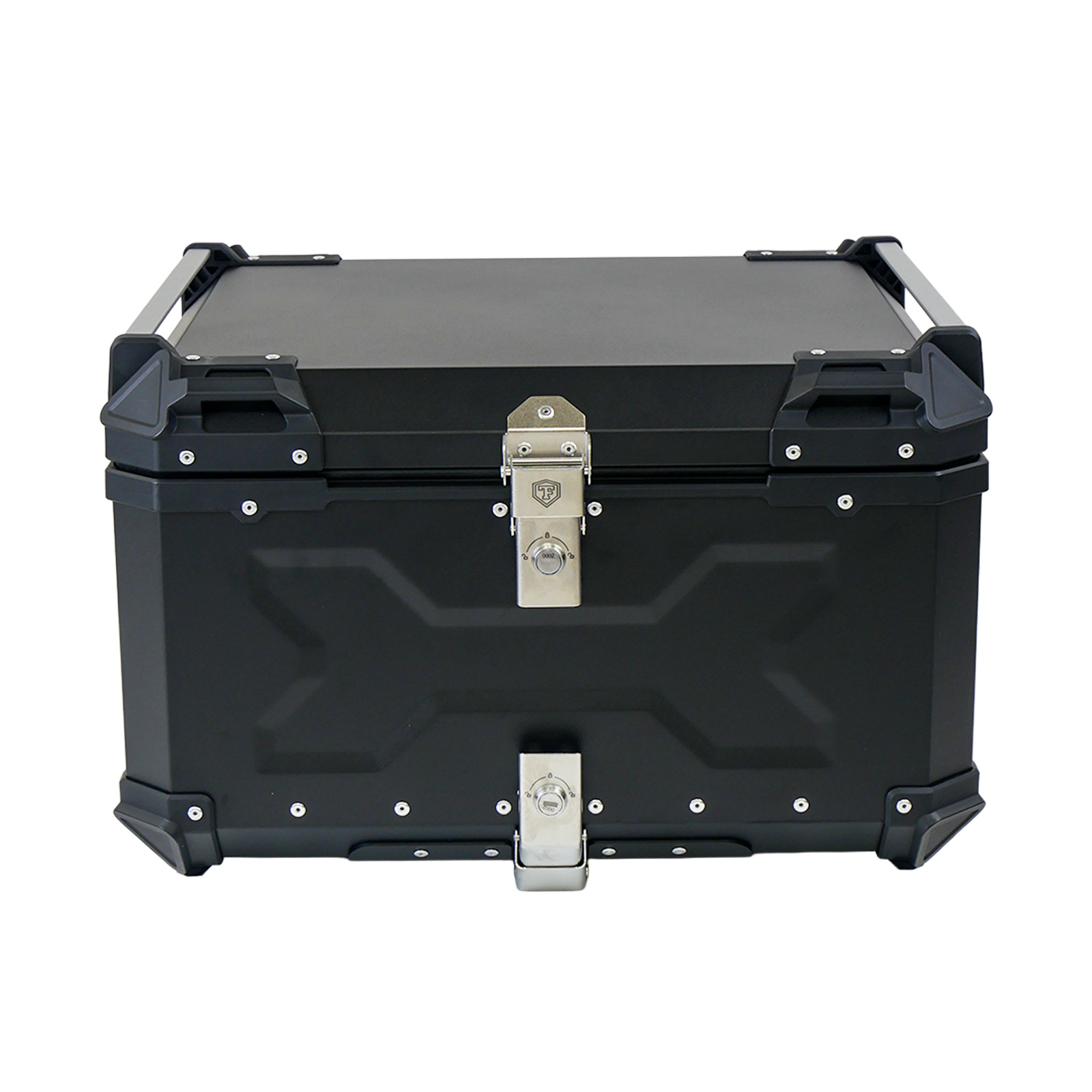 リアボックス バイク用 100L バイクリアボックス ロック付 アルミ 背もたれ クッション パット 大容量 送料無料の画像