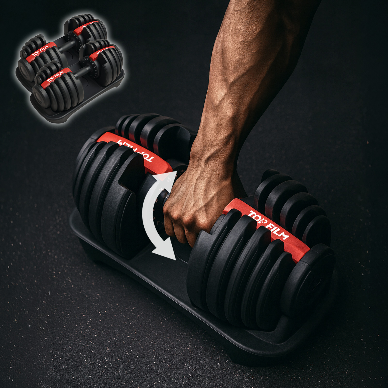 TOP FILM ダンベル 可変式 24kg 2個セット 可変式ダンベル 24kg 20kg 2