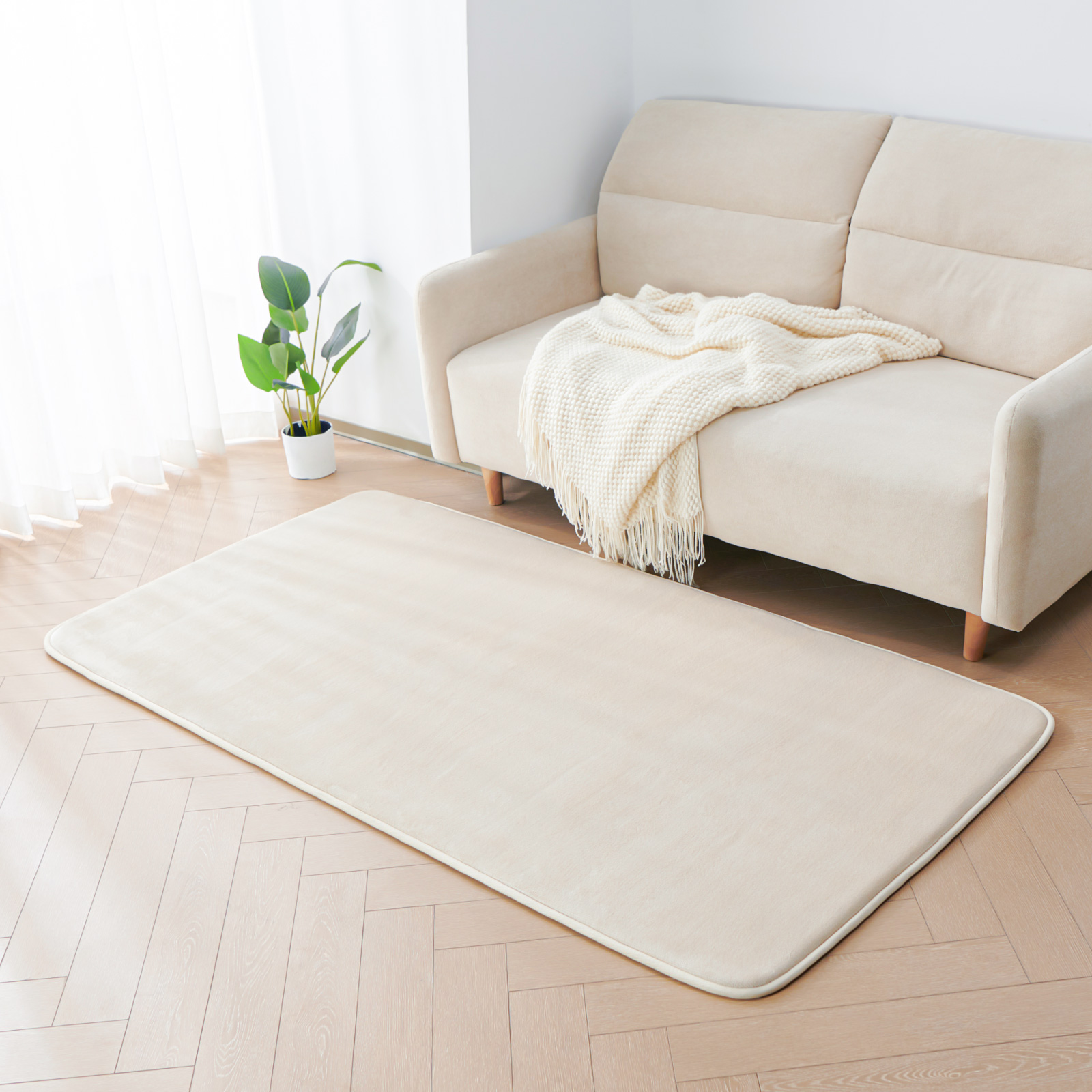 ONE STEP ラグ 洗える おしゃれ 厚手 185×95 カーペット 洗えるラグ 1