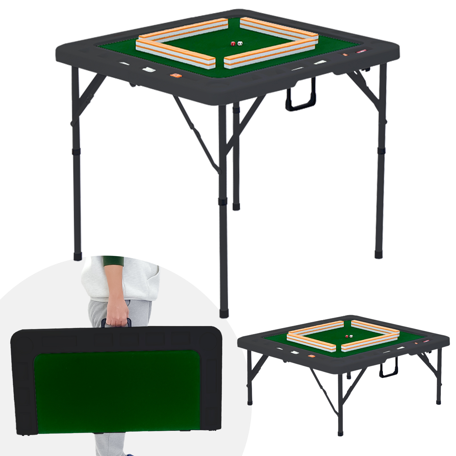 雀鳳（JONGHO） 麻雀卓 折りたたみ 手打ち 高さ2段階調整 座卓 収納