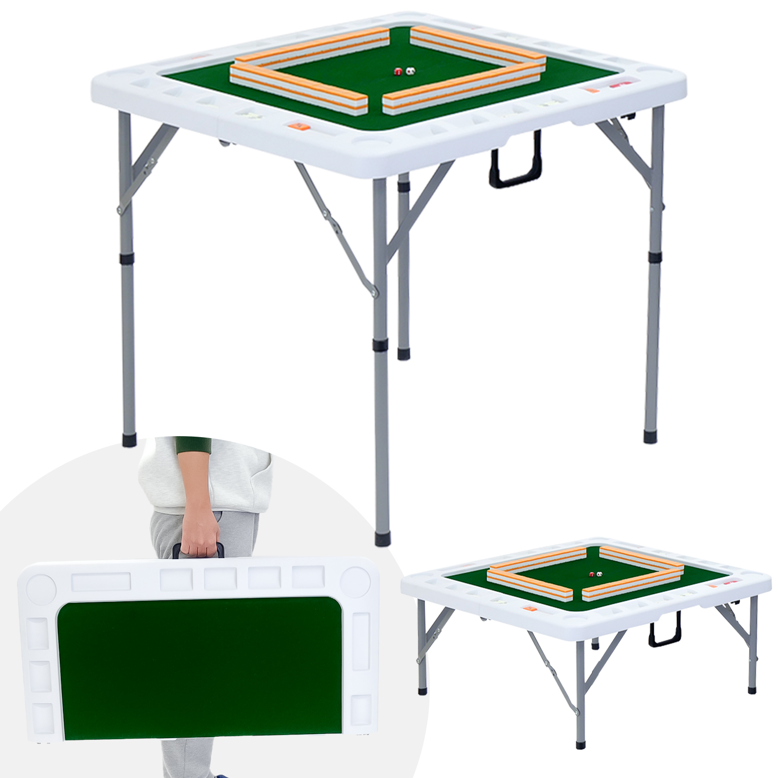 雀鳳（JONGHO） 麻雀卓 折りたたみ 手打ち 高さ2段階調整 座卓 収納