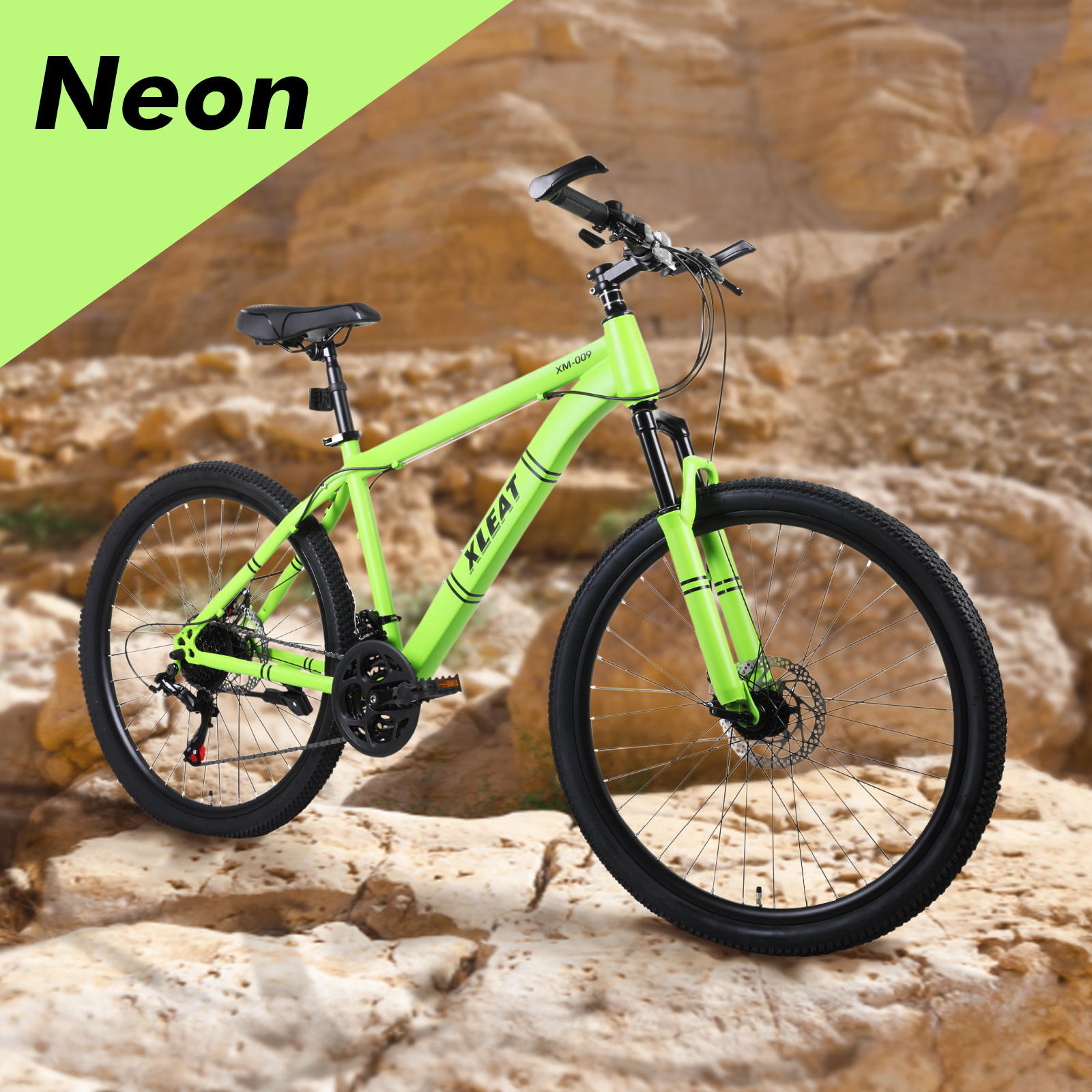 XLEAT マウンテンバイク 26インチ シマノ製 21段変速 ライト付き mtb 