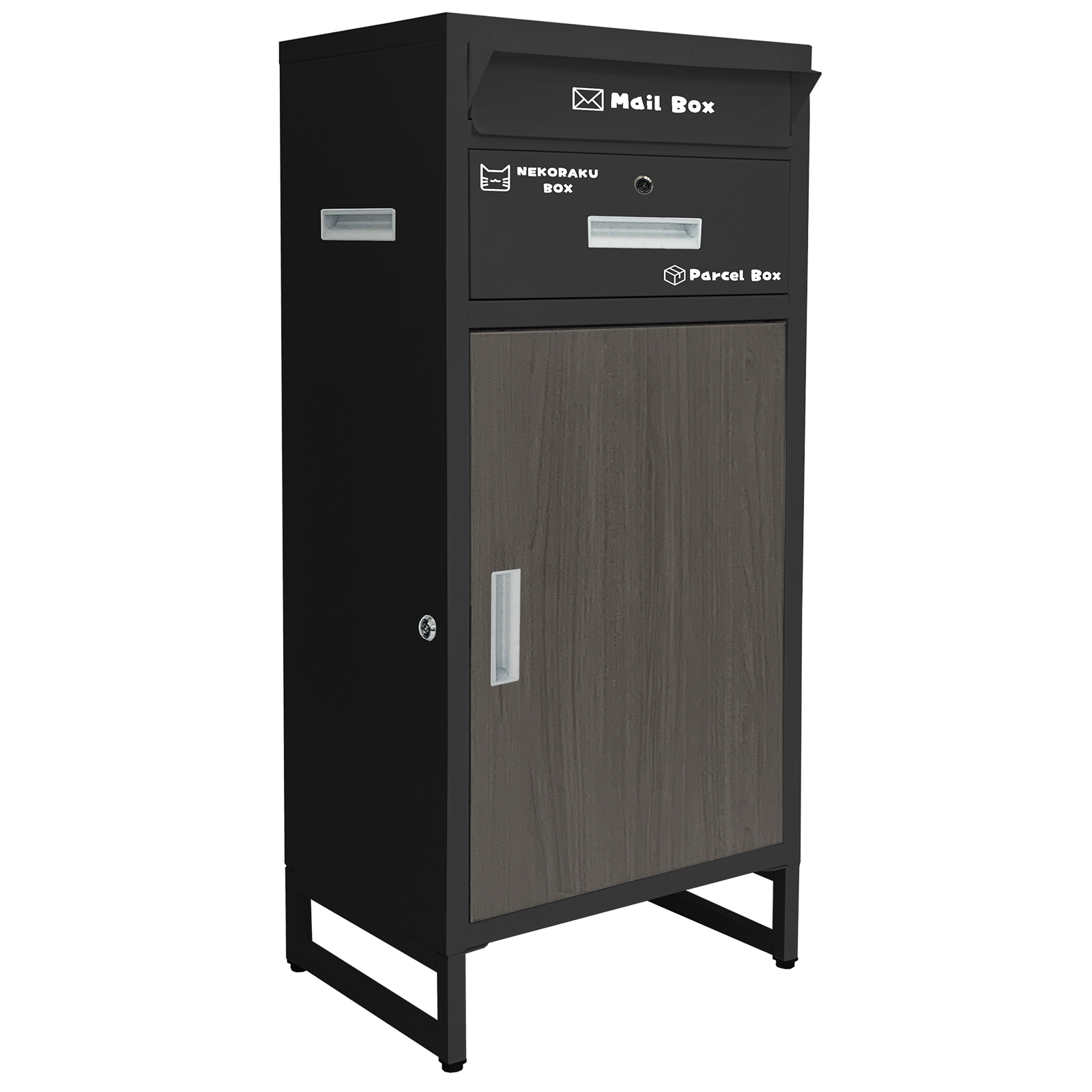 宅配ボックス 135L 戸建 ポスト 防水 屋外 大容量 両開き ポスト一体型 簡単設置  複数投函 置き配 盗難防止 SKK | SKK | 03