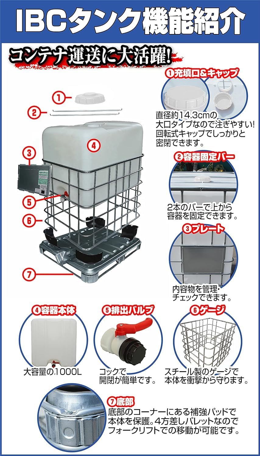 ONE STEP 貯水タンク 業務用 1000L 水タンク 雨水タンク 大型 大型
