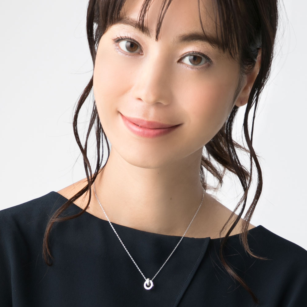 ネックレス シルバー925 サークル アクセサリー 華やかシンプルネックレス  パドマ padne0005-svの画像
