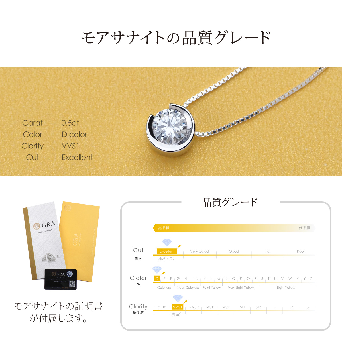 モアサナイト ネックレス シルバー925 三日月 月 金属アレルギー対応 ジュエリー padne0012の画像