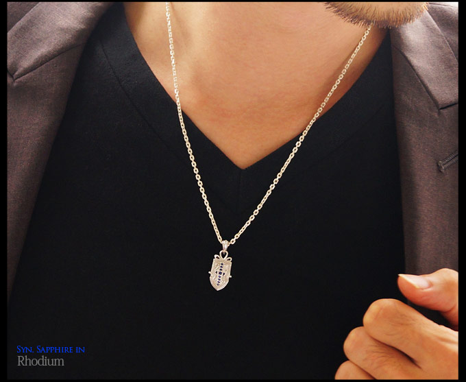 ペンダント ネックレス シルバーアクセサリー メンズ シールド