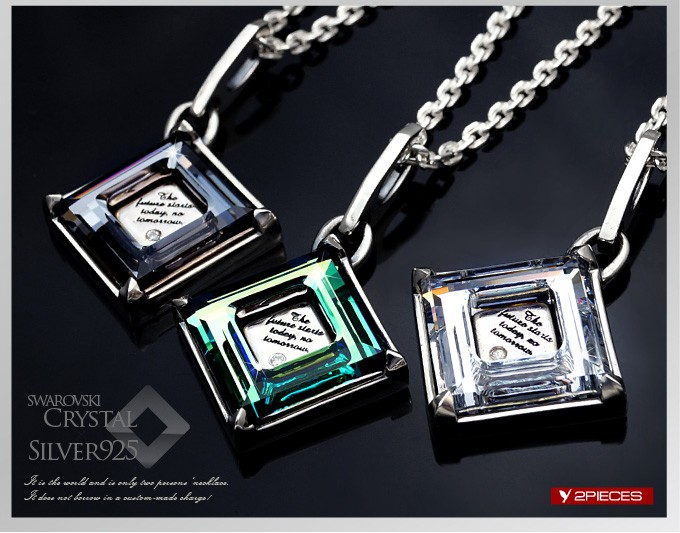 シルバーアクセサリー ペンダント メンズ スワロフスキー クリスタル