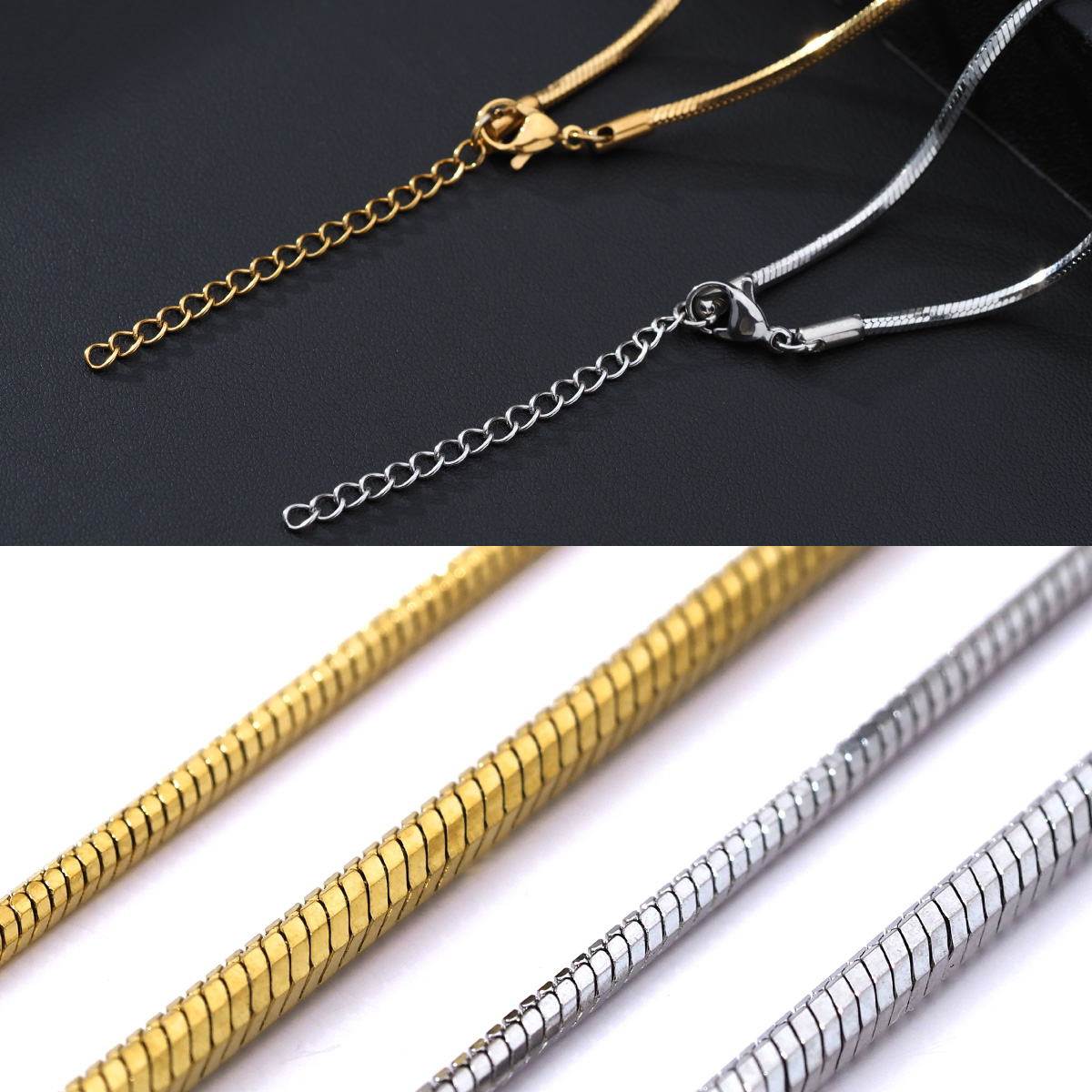 ステンレス ネックレス スネークチェーン メンズ レディース シンプル 8面カット 鏡面 チェーンネックレス 上品 光沢 金属アレルギー対応 spe0367 |  | 11