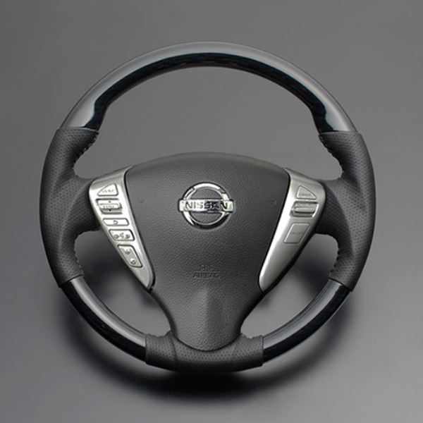 FEGGARI フェガーリ ハイグレード ウッド&レザーステアリング 黒木目/ピアノブラック（ガングリップ）■キャラバン E26■品番：LS08AN/LS08CN |  | 01