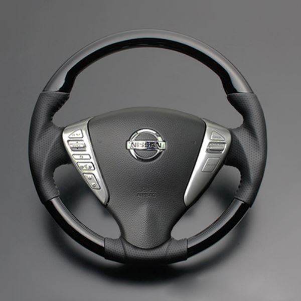 FEGGARI フェガーリ ハイグレード ウッド&レザーステアリング 黒木目/ピアノブラック（ガングリップ）■キャラバン E26■品番：LS08AN/LS08CN |  | 02