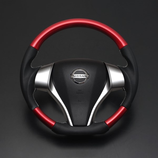 FEGGARI フェガーリ ハイグレード ウッド&レザーステアリング ピアノブラック/黒木目/綾織りカーボン調/フェガーリレッドパール（D Type）■キャラバンE26 |  | 04