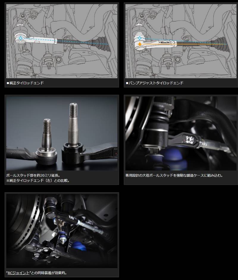 Genb 玄武 バンプアジャストタイロッドエンド B/E ■ハイエース TRH/KDH/GDH200系 ［特別仕様 “玄武ブラックエディション” ］ ■品番：STE01BH |  | 01