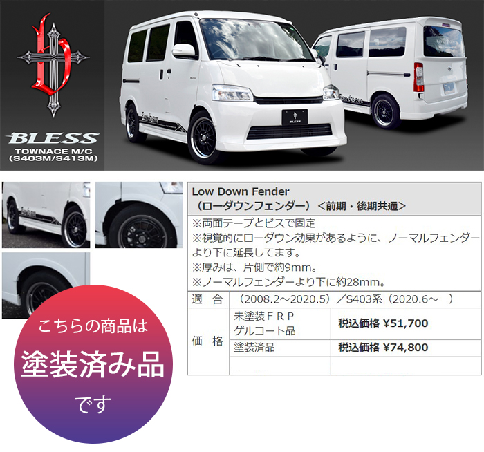 トヨタ 【タウンエース】ローダウンフェンダー 前期・後期共通