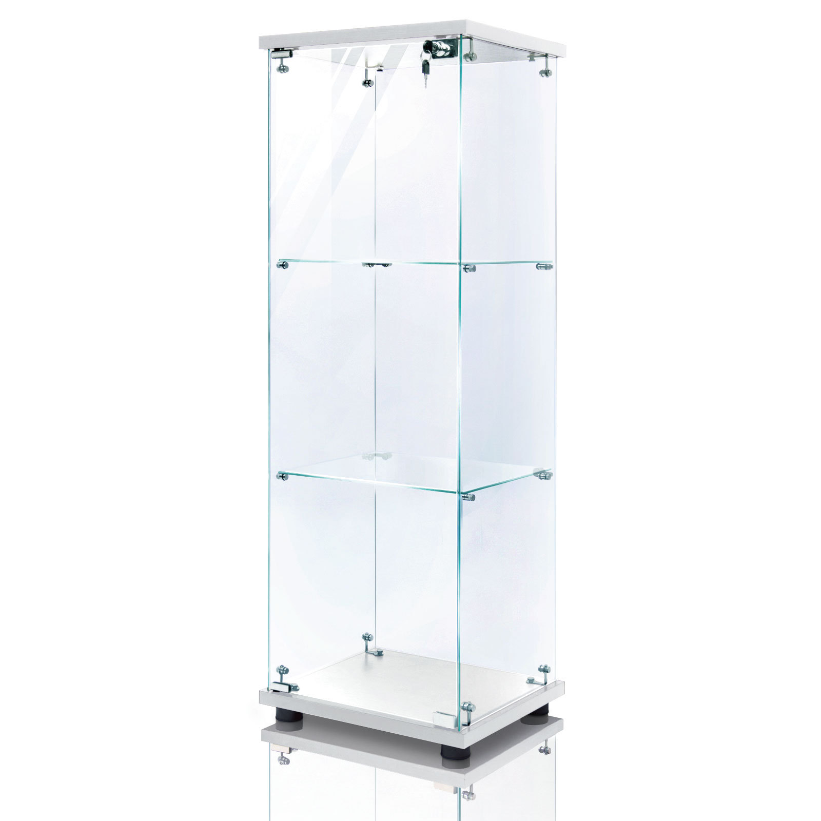 生活グッズラボ ショーケース ガラスケース 3段片扉タイプ(鍵付き) 幅