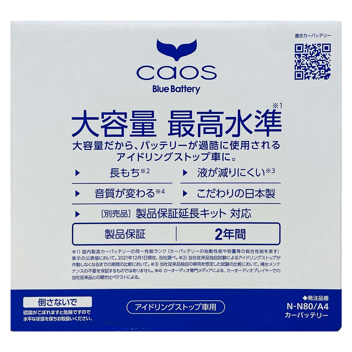 Panasonic（パナソニック） バッテリー N-N80/A4 廃バッテリー回収