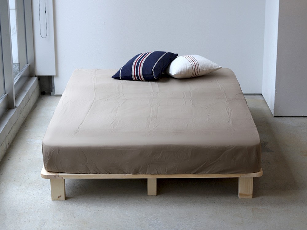 ベッドフレーム すのこ ダブル D W140 幅140cm すのこベッド 無垢材 ベッド パイン材 ナチュラル 木 おしゃれ 北欧 ヘッドレス  MTS-151 ミツヨシ - 通販 - PayPayモール