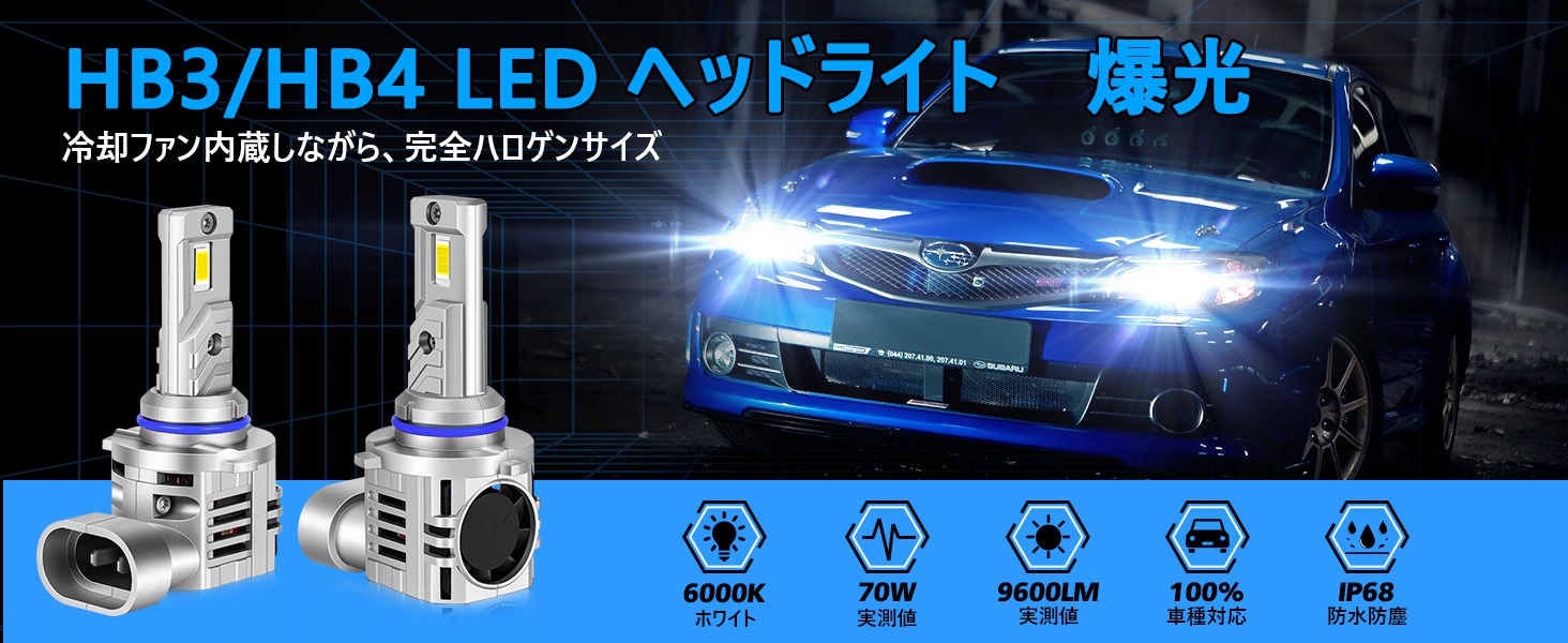 HB3 LEDヘッドライト 爆光 車検対応 HB3/HB4【新車検対応】Opplight