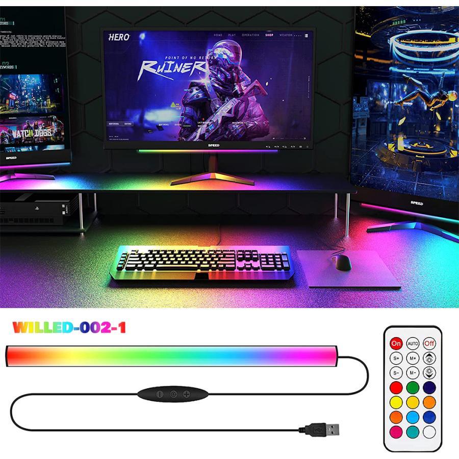 LED RGB ゲームライト （1個）テレビライト リズムライト 車内装飾 可調光調色 明るさ調節 リモコン制御 テレビ ゲーム PC パーティー 雰囲気ライト