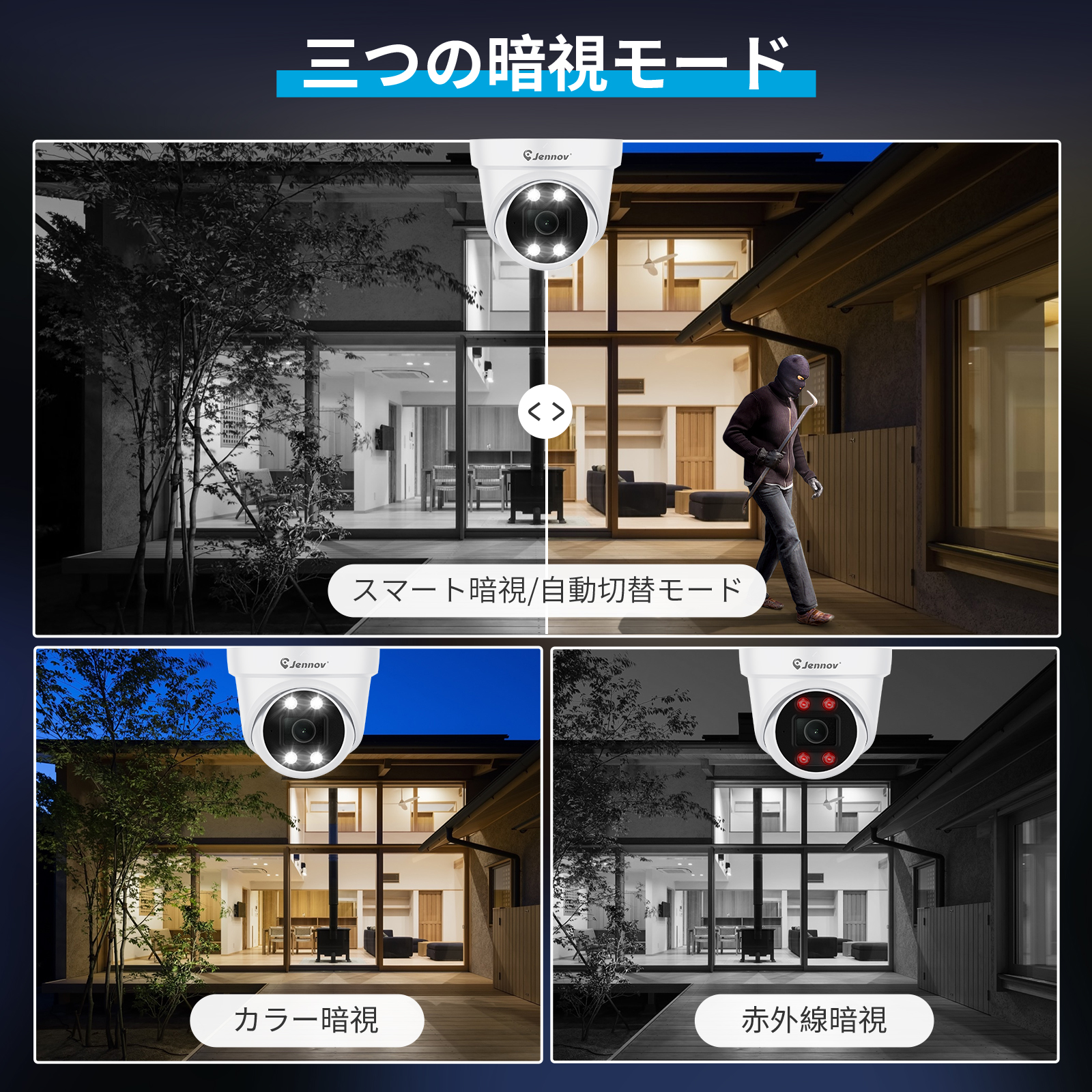 800万画素 poe給電 1TB HDD内蔵 防犯カメラ 2台セット 屋外 屋内 家庭