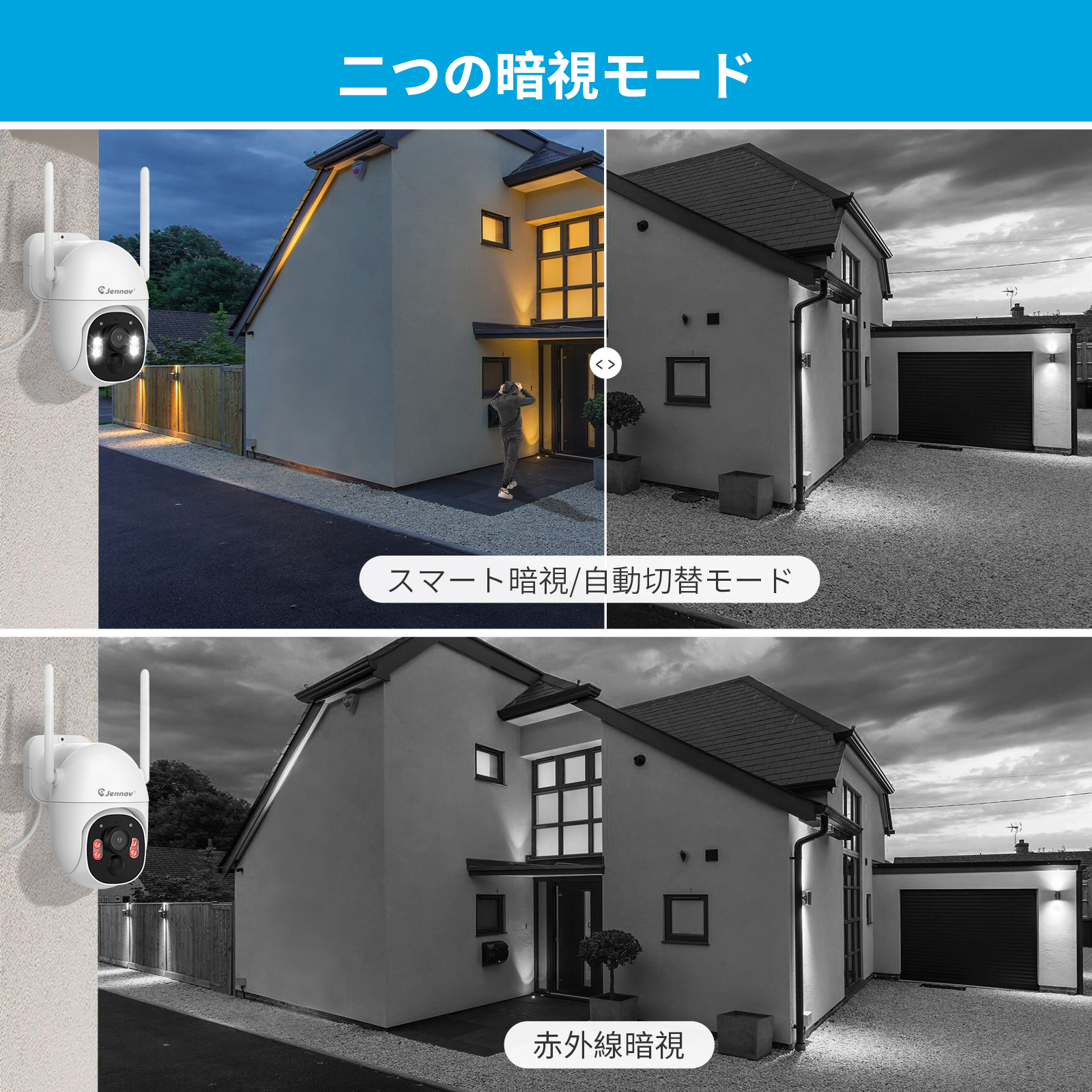 400万画素 防犯カメラ ワイヤレス 屋外 防犯カメラセット 10.1インチ