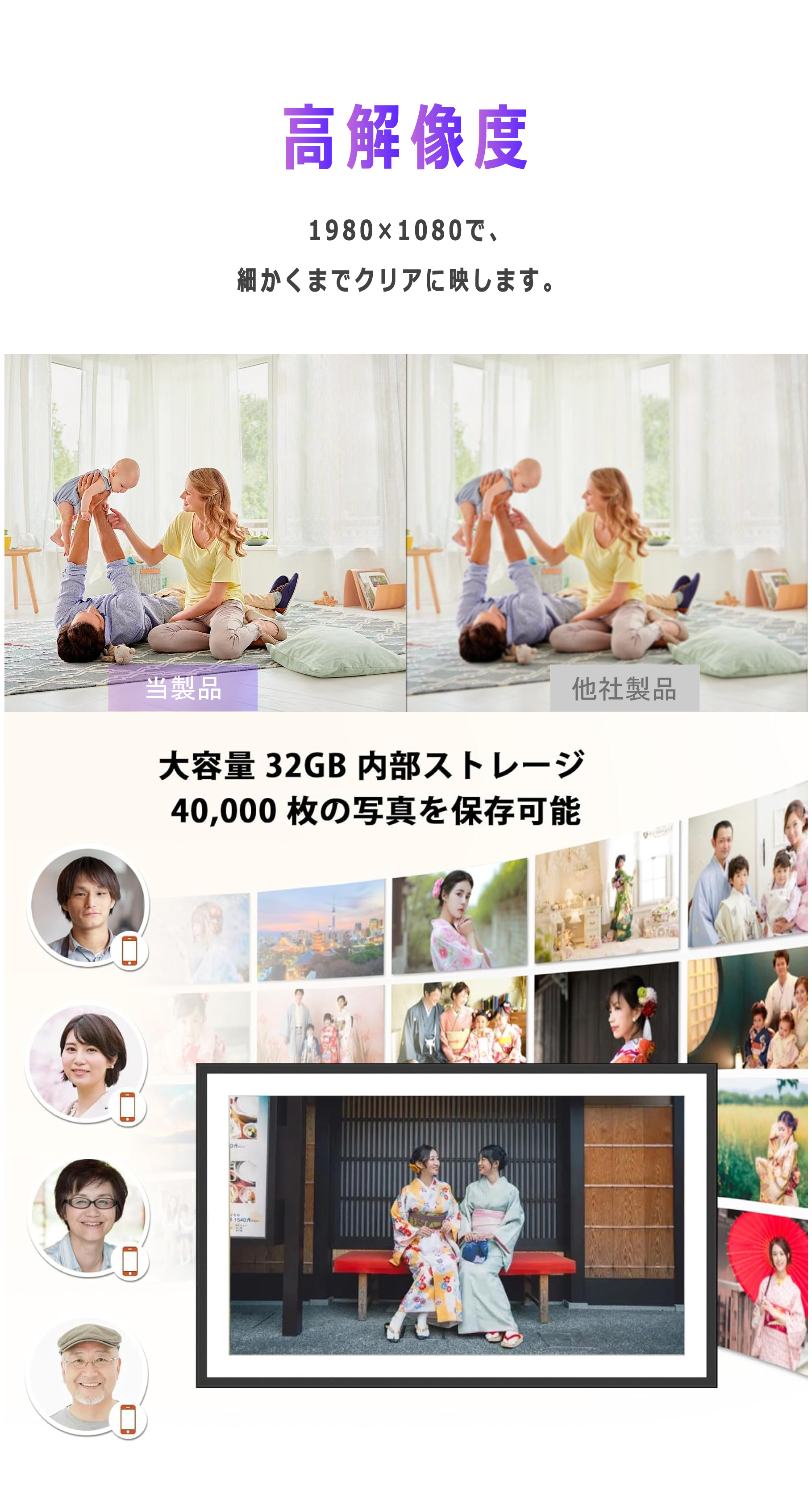 デジタルフォトフレーム 15.6インチ大型 32GB 1920x1080 IPS Amazon | デジタルフォトフレーム、15.6インチ大型デジタル