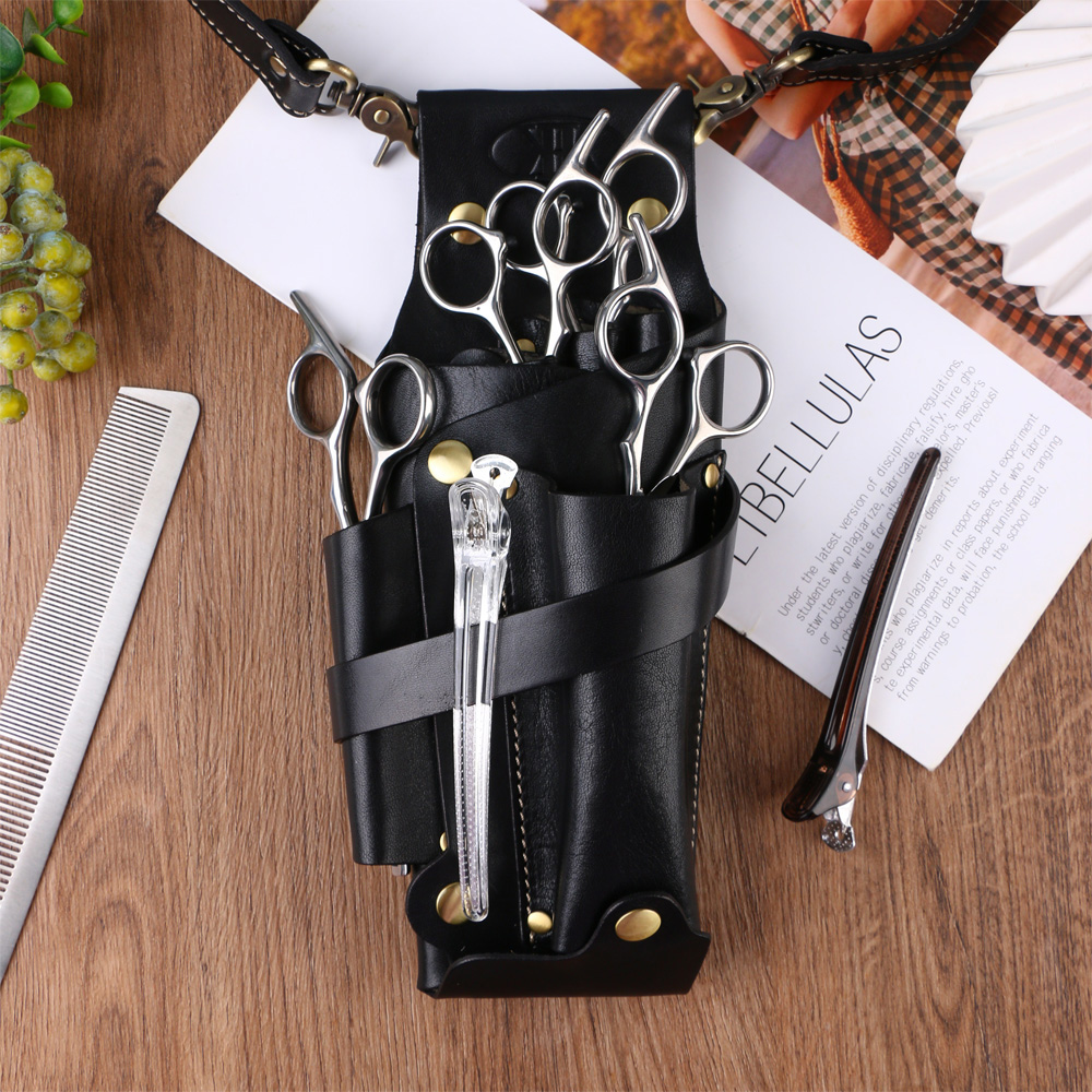 シザーケース 本革 6丁 美容師 プロ シザーバック トリマー 高級 美容