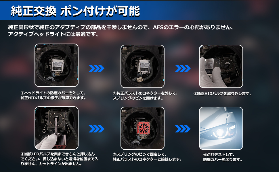 D3S LEDヘッドライト LEDバルブ 2個入 最新型 audiアウディ ベンツ