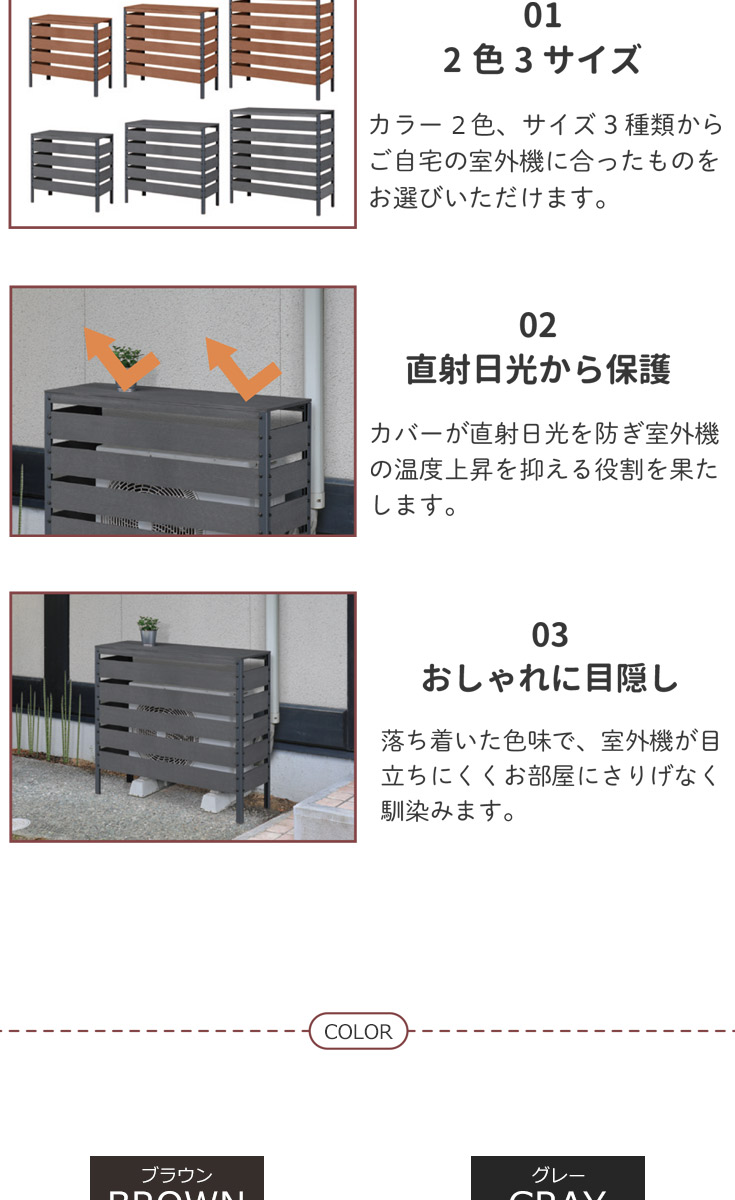 室外機を直射日光から保護