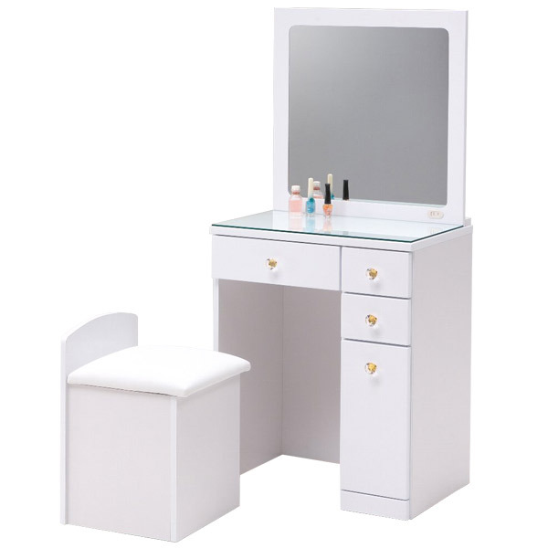 ドレッサー おしゃれ コンパクト 姫系 椅子付き コンセント付き 化粧台 収納 コスメ収納 | ブランド登録なし | 01