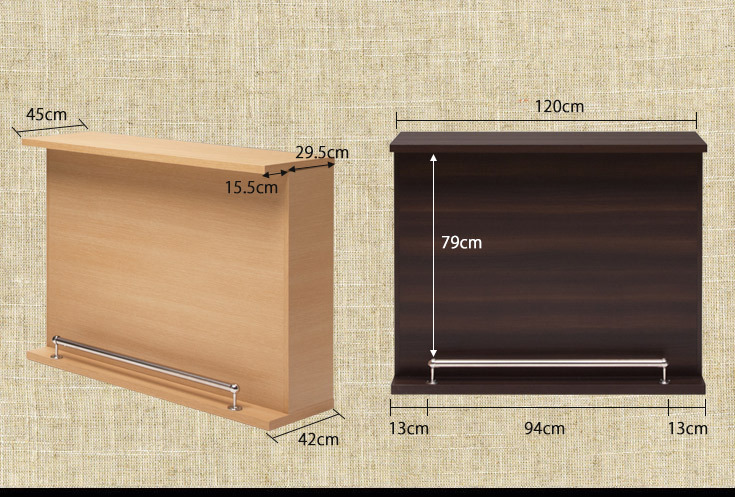 国産バーカウンター　幅120cm