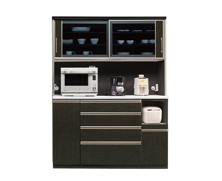 レンジボード キッチンボード 国産 幅150 家電収納 食器棚 カップ