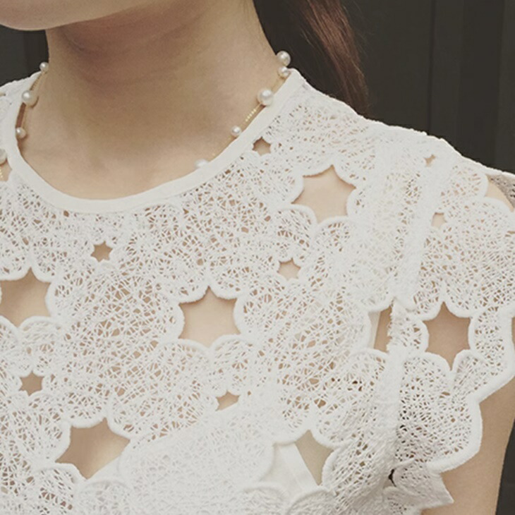 ゆったり デザイン フラワー フリル レース 刺繍 Aライン フレア ワンピース ノースリーブ ロング丈 ドレスワンピ キャバドレス パーティードレス