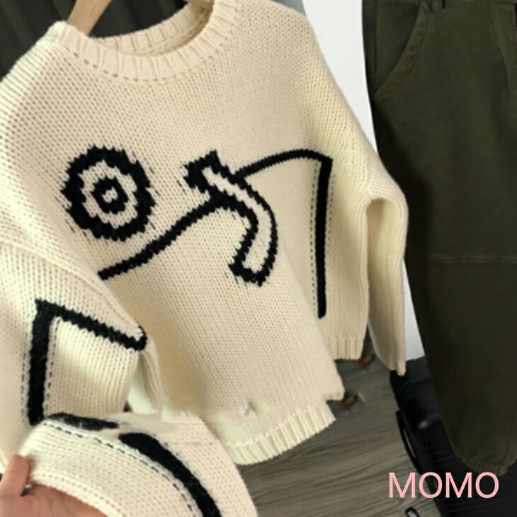 定番ニットセーター 厚手ウールニットセーター シンプルラウンドネックニットセーター 普段着ニットセーター 大人カジュアルコーデ アラサーちゃんコーデ