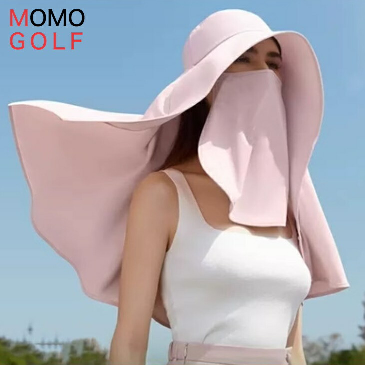 絶対日焼けしたくない方に 日焼け止め 紫外線防止 レディース ゴルフウエア 大きなつばのサンハット肩まですっぽり 顔まで隠し UV対策 軽量 通気性