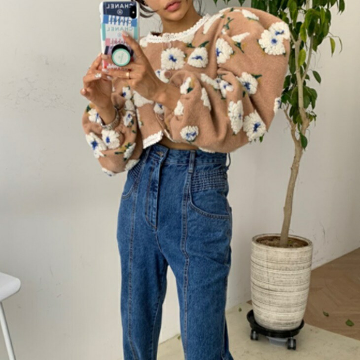 パフスリーブセーター  立体ニット 秋冬ニット 大人ファッション 大人カジュアル 大人コーデ アラサーコーデ アラフォーコーデ アラフィフコーデ