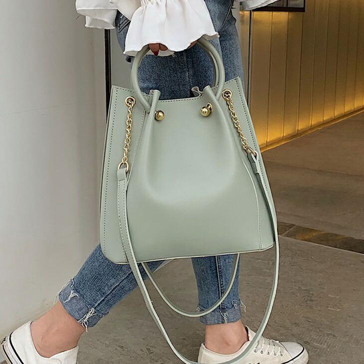 ノーブランド　ハンドバッグ　ショルダーバッグ 巾着型ショルダーハンドバッグ ノーブランドバッグ シンプルバッグ